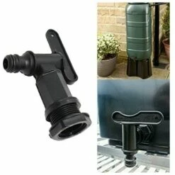 QERSTA Robinet Cuve Plastique,Adaptateur De Boîte De Rangement D'eau IBC,Adaptateur Robinet Tuyau Arrosage,pour Recuperateur Eau De Pluie, Réservoir De Carburant (Plastique)，une Pièce, Noir,Fonepro -Recuperation de pluie Magasin 67546674 4