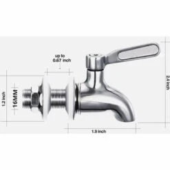 QERSTA Remplacement De Robinet De Distributeur De Boissons,Robinet De Tonneau Du Vin Et De La Bière Ou De Boisson En Acier Inoxydable, Inusable,16mm Robinet De Rechange Pour Distributeur,une Pièce, Argent,Fonepro 8 QERSTA Remplacement De Robinet De Distributeur De Boissons,Robinet De Tonneau Du Vin Et De La Bière Ou De Boisson En Acier Inoxydable, Inusable,16mm Robinet De Rechange Pour Distributeur,une Pièce, Argent,Fonepro -Recuperation de pluie Magasin 67546772 2
