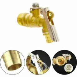 FLYME Robinet En Laiton, 1/2po Vanne De Buse Manuelle, Cadre Avec Serrure, Verrouillables, Jardin Extérieur Robinet De La Valve, Peut Etre Installé Dans Les Maisons, Garages, Jardins -Recuperation de pluie Magasin 67636742 3