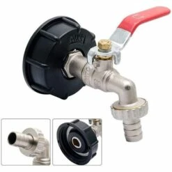 FLYME Adaptateur IBC 1000 L Adaptateur De Réservoir IBC Adaptateur De Réservoir S60X6 Pour Robinet De Jardin En Laiton 1,27 Cm Raccord De Tuyau D'huile Carburant -Recuperation de pluie Magasin 67636822 3