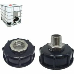 AOUGO 1000L IBC Adaptateur De Conteneur Fourre-tout Réservoir Adaptateur De Vidange Raccords De Bec En Acier Inoxydable Remplacement Irrigation Interrupteur Connecteurs Outils (3/4"inner Wire) -Recuperation de pluie Magasin 67704204 5