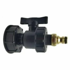 GRID COOL Adaptateur IBC, Raccords De Réservoir IBC S60X6 - Kits De Raccords D'eau De Sortie De Tuyau Barbelé (S60 X 6 + Vanne + Raccord 3/4 ")