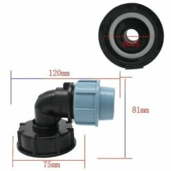 Cisea Adaptateur De Réservoir IBC, Adaptateur De Réservoir D'eau S60X6 IBC Avec Connecteur Coudé En Polyéthylène De Densité Moyenne De 25 Mm Compatible Avec Les Conteneurs IBC Standard Britanniques Et Européens -Recuperation de pluie Magasin 68077464 3